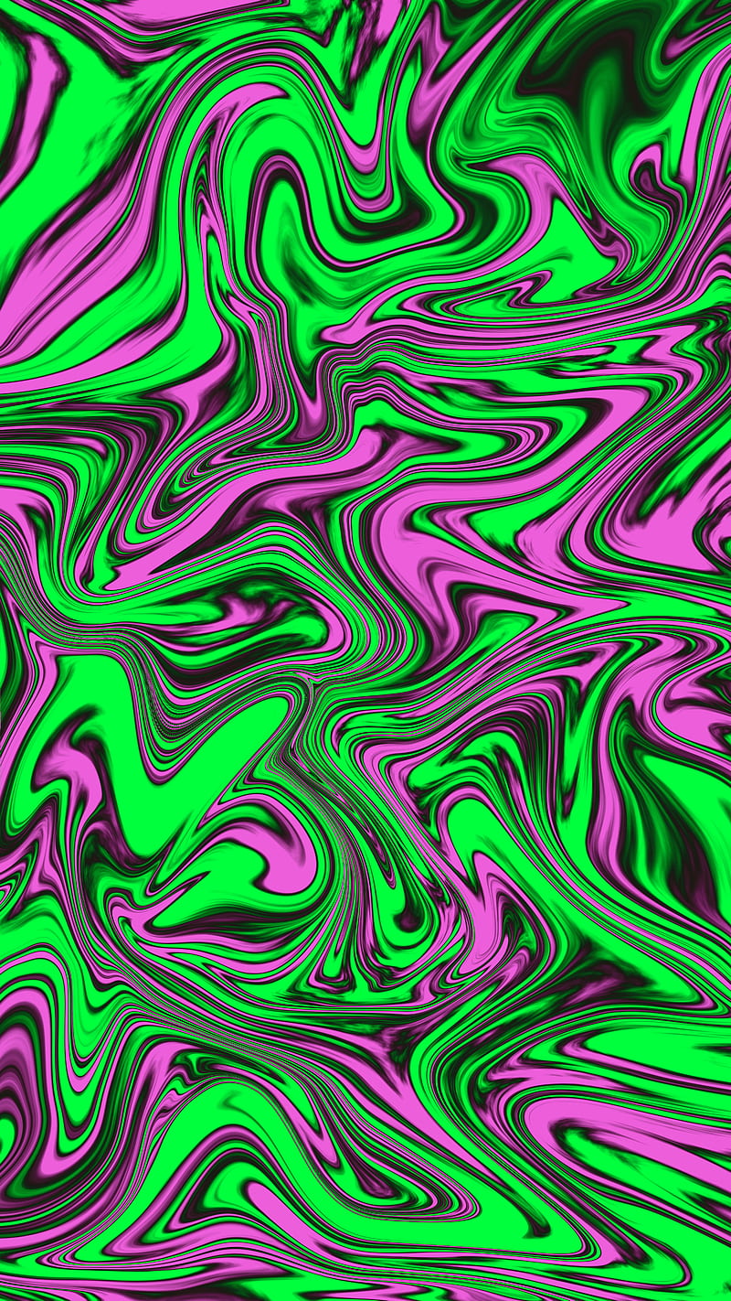 Green pink abstract, colorful, colors, flow, liquid, HD phone wallpaper