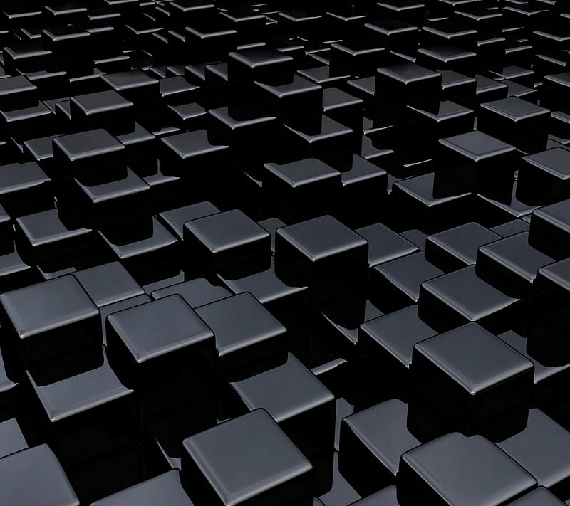 Cubos 3d, negro, bloques, Fondo de pantalla HD | Peakpx