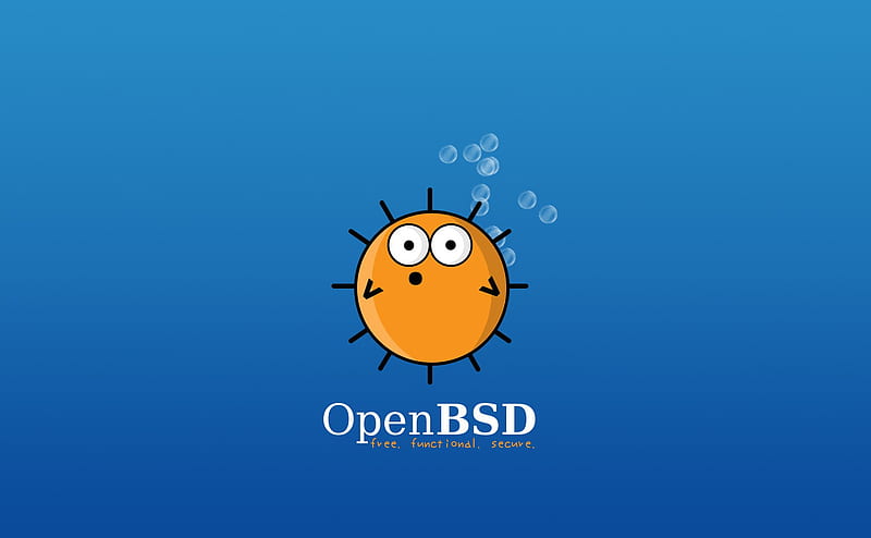 OpenBSD , gradient, unix, openbsd, blue background, bsd, puffy, HD wallpaper