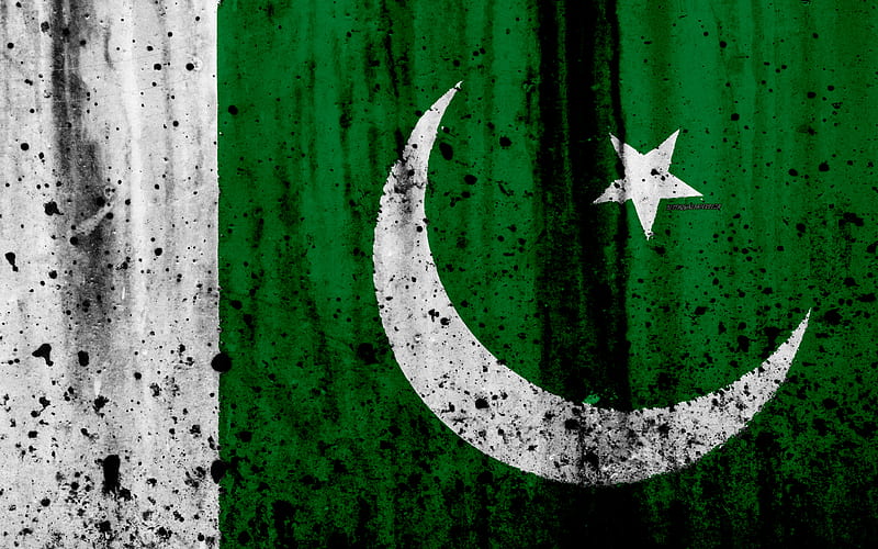 Pakistani flag grunge, flag of Pakistan, Asia, Pakistan, national symbols, Pakistan national flag, HD wallpaper