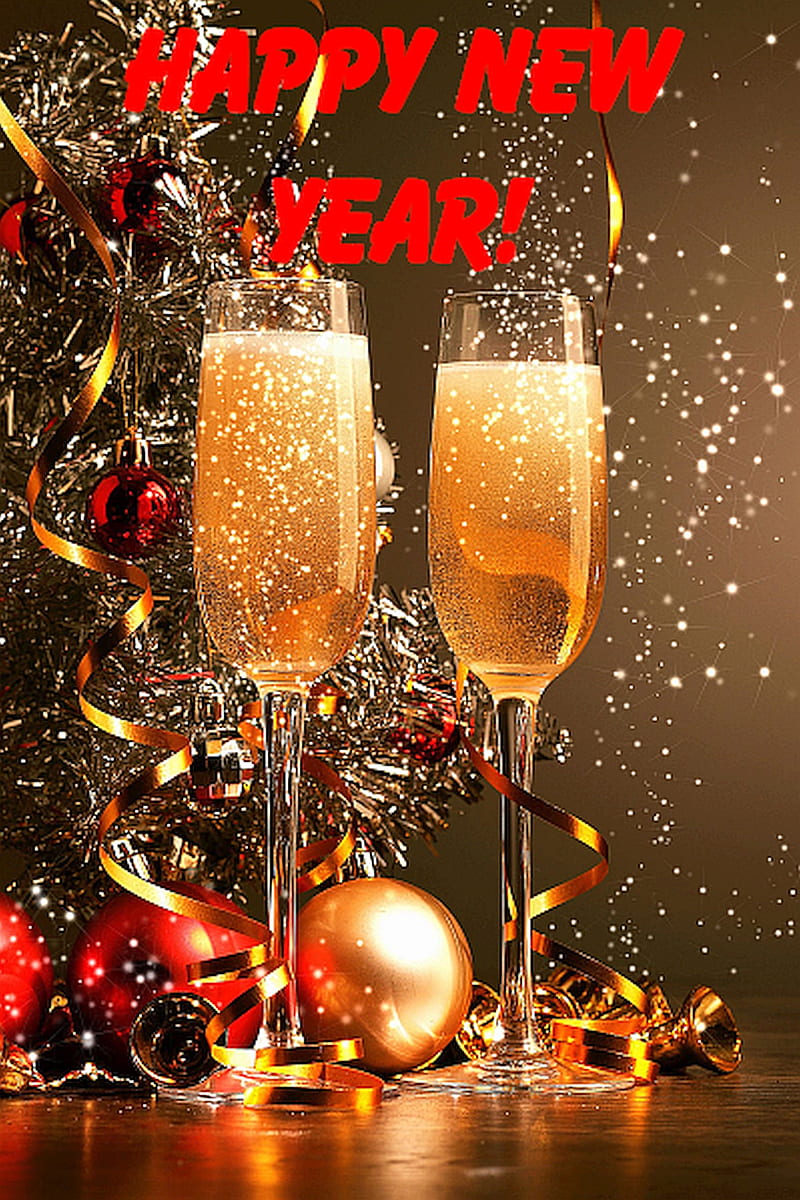 Happy New Year, 2019, newyear19, wine, champagne, HD phone wallpaper