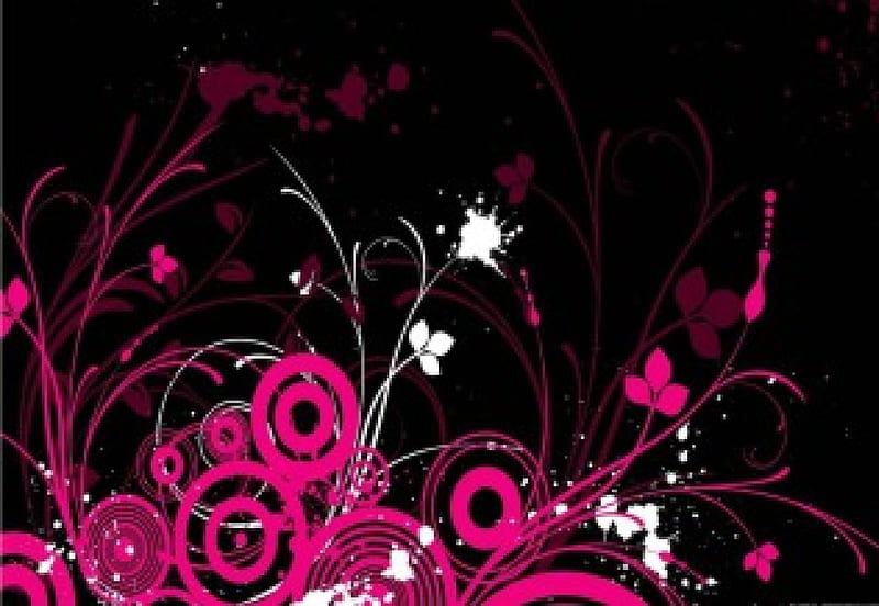 Floral Grunge, flower, vines, circles, HD wallpaper