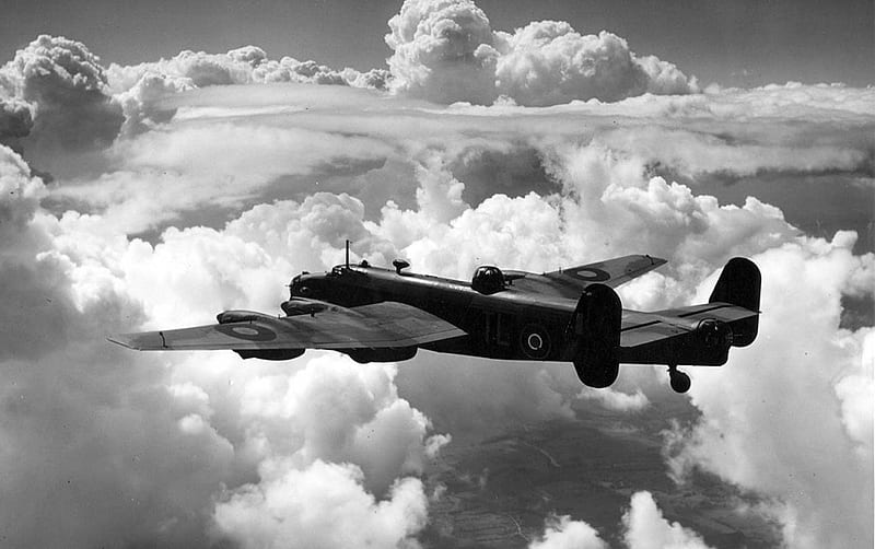 Handley-Page Halifax, royal air force, world war two, raf, bomber command, HD wallpaper