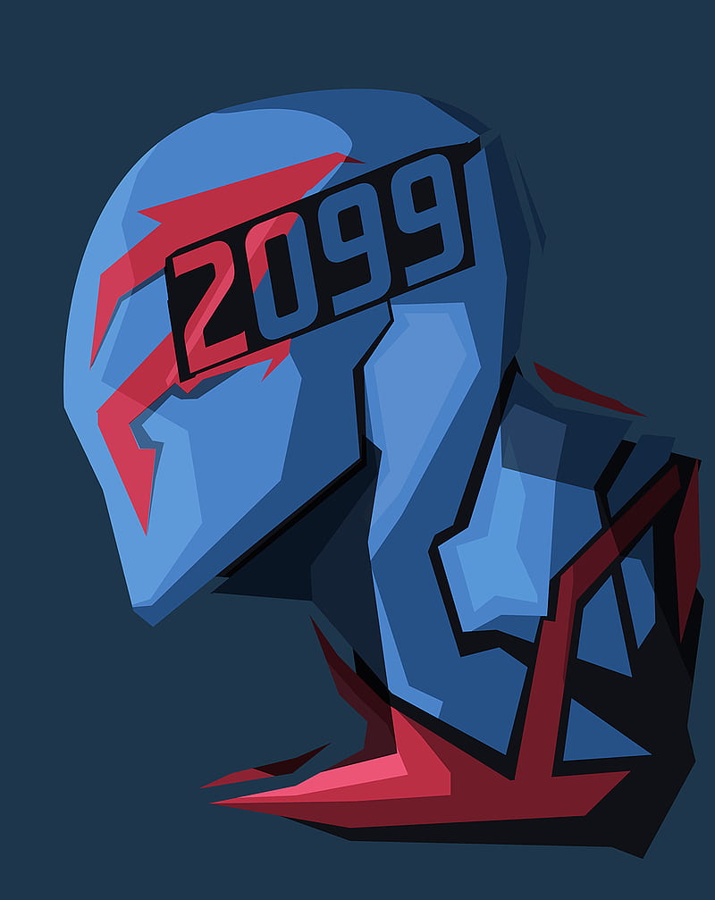 Spider-Man 2099, Marvel Comics, blue background, HD phone wallpaper