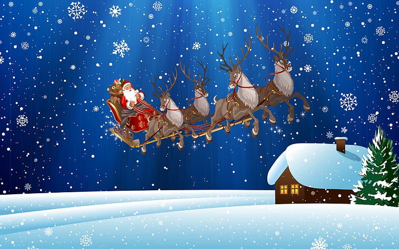 Christmas, santa claus, santa, winter, snow, mary cristmas, new year, HD wallpaper