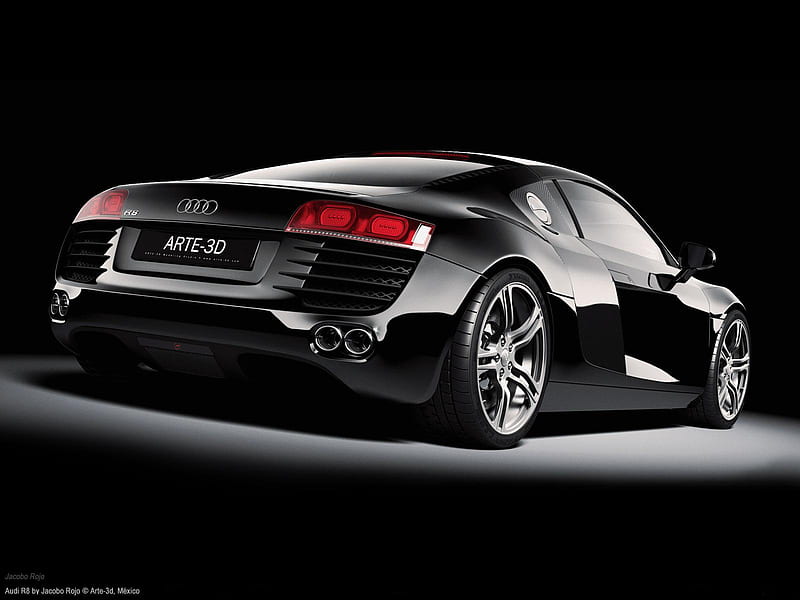 Audi R8, dark, car, black, r8, audi, HD wallpaper