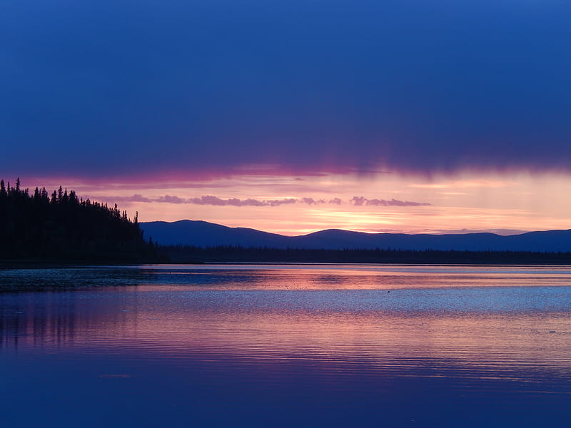 Sunset Dawn Lake Reflection Alaska Denali, sunset, lake, dawn, reflection, nature, HD wallpaper