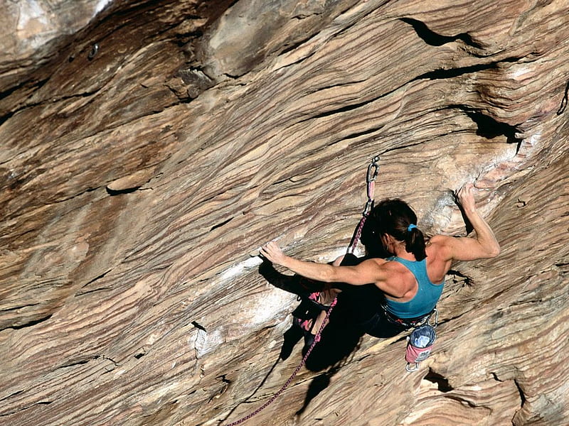 until the end, mountain, rocks, girl, muscle, montain climbing, hot, women, HD wallpaper