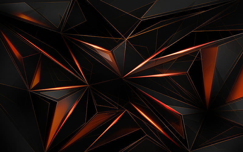 polygons, dark background, geometric shapes, creative, strips, geometry, HD wallpaper