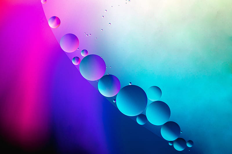 bubbles, gradient, water, diagonal, blue, HD wallpaper