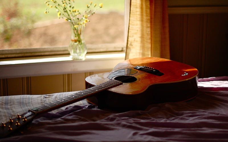 Bedroom in guitar-Music, HD wallpaper