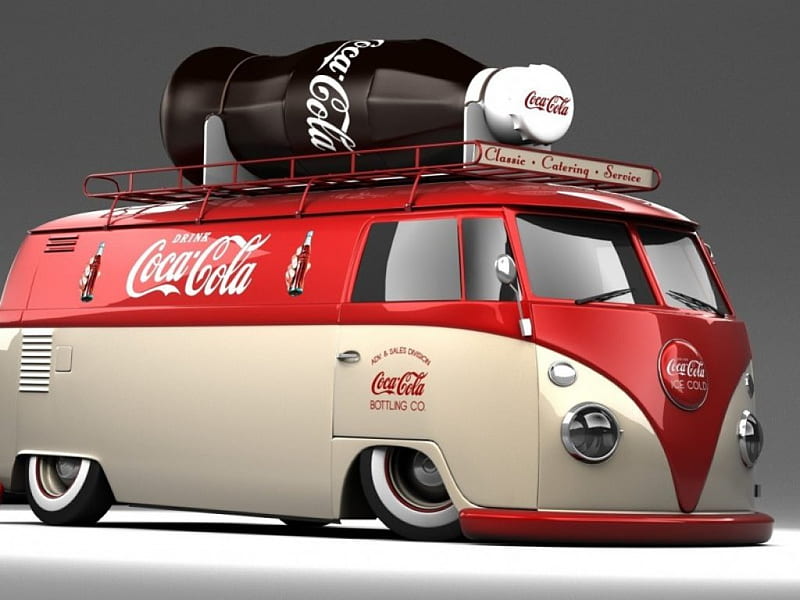 Volkswagen Bus Got Coke, carros, auto, custom, vw, HD wallpaper