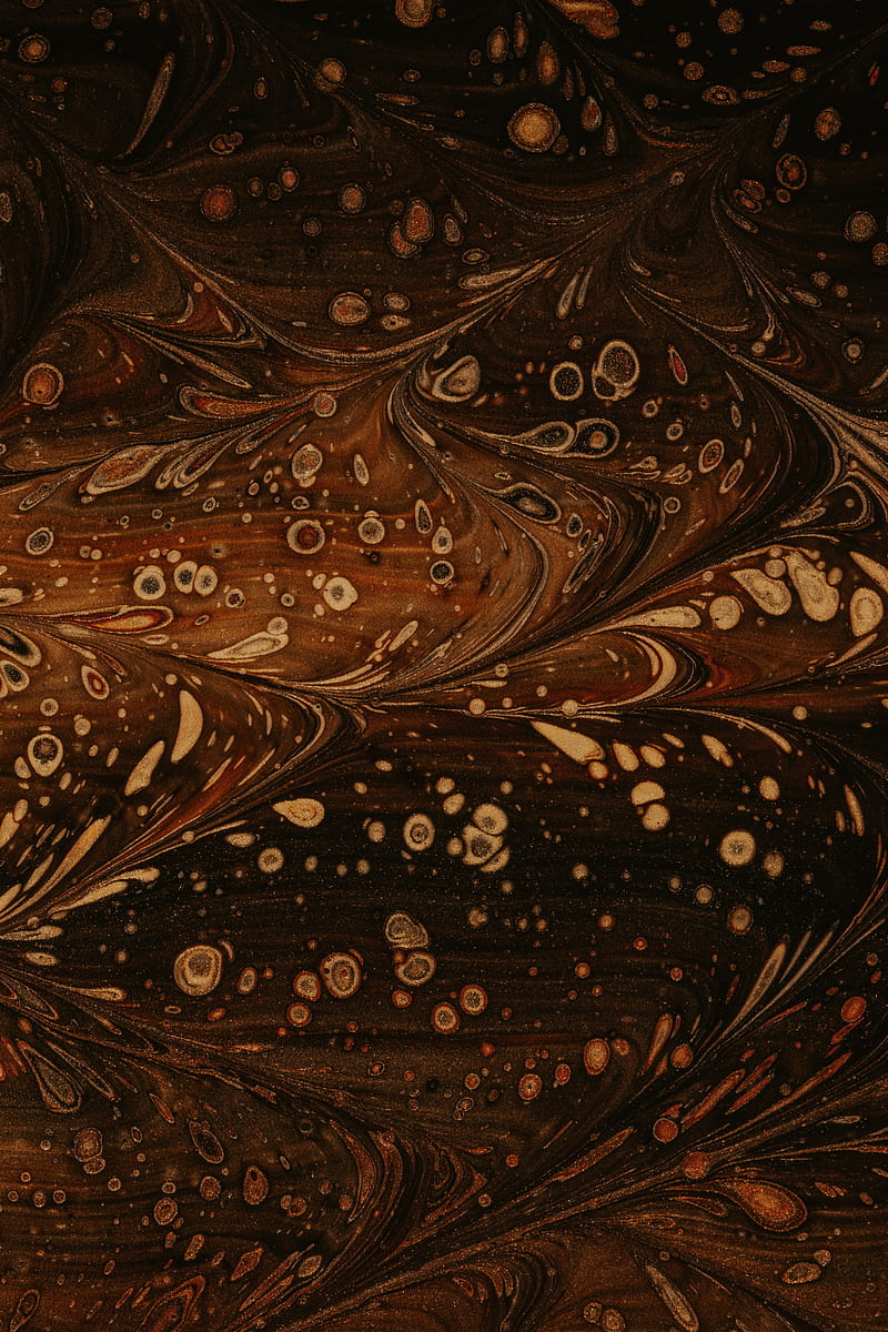 paint, liquid, pattern, spots, abstraction, brown, HD phone wallpaper