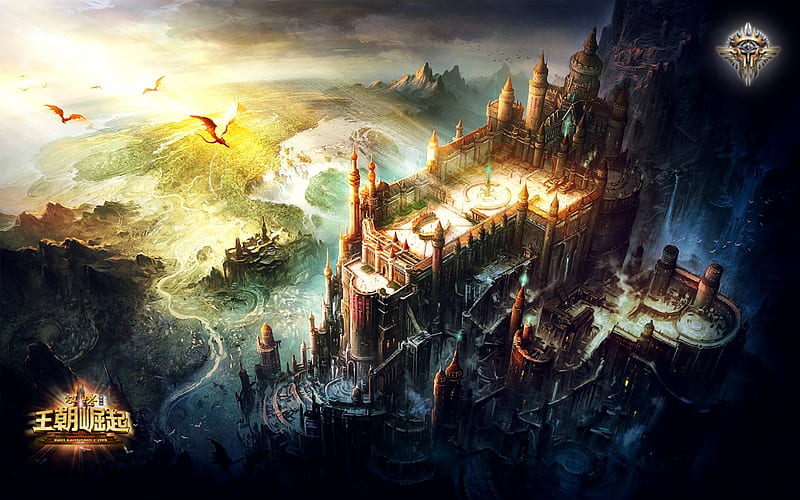 Dynasty Rise, world, fantasy, dark, mmo, perfect, game, dragon, castle, HD wallpaper