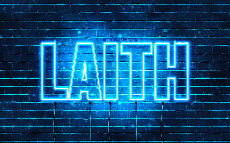 Laith, , with names, Laith name, blue neon lights, Happy Birtay Laith, popular arabic male names, with Laith name, HD wallpaper