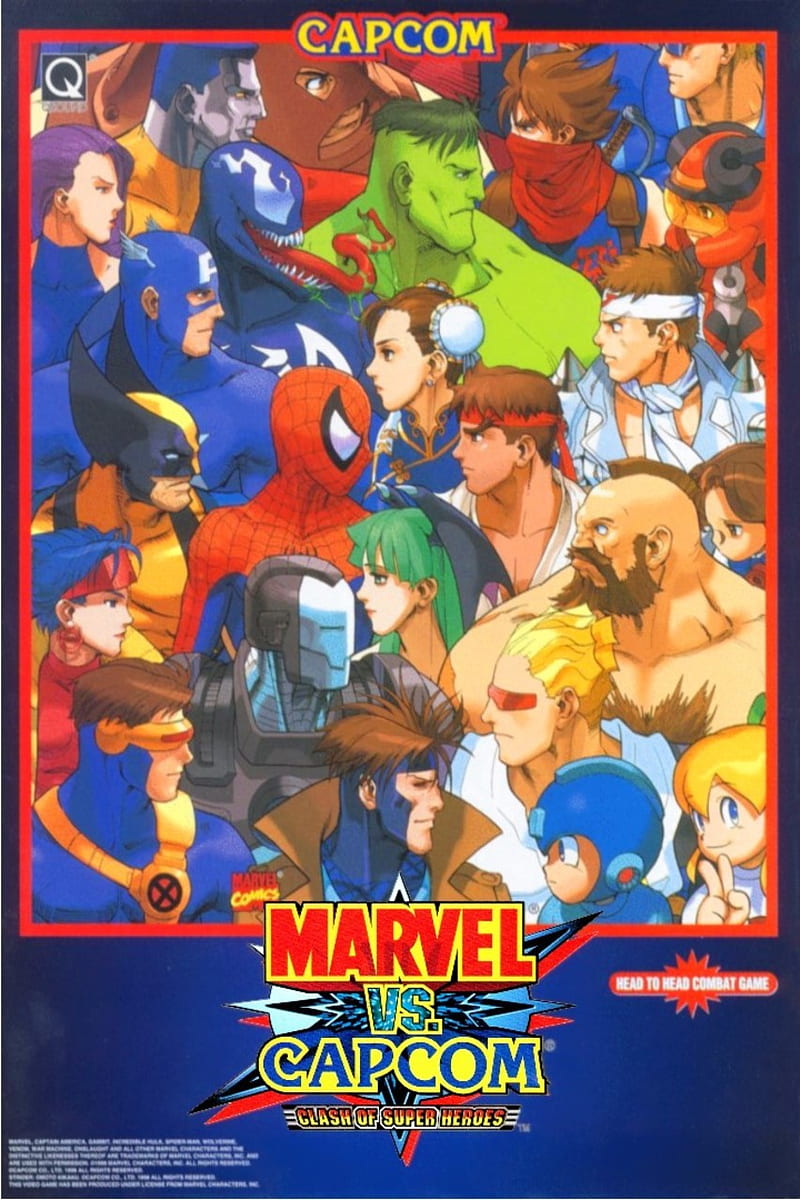Marvel Vs Capcom, capcom, gambit, m1s2, marvel, mvc, ryu, spider-man, versus, vs, wolverine, HD phone wallpaper