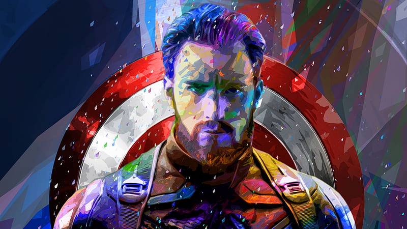 Captain America Abstract Art, captain-america, artwork, digital-art, superheroes, HD wallpaper