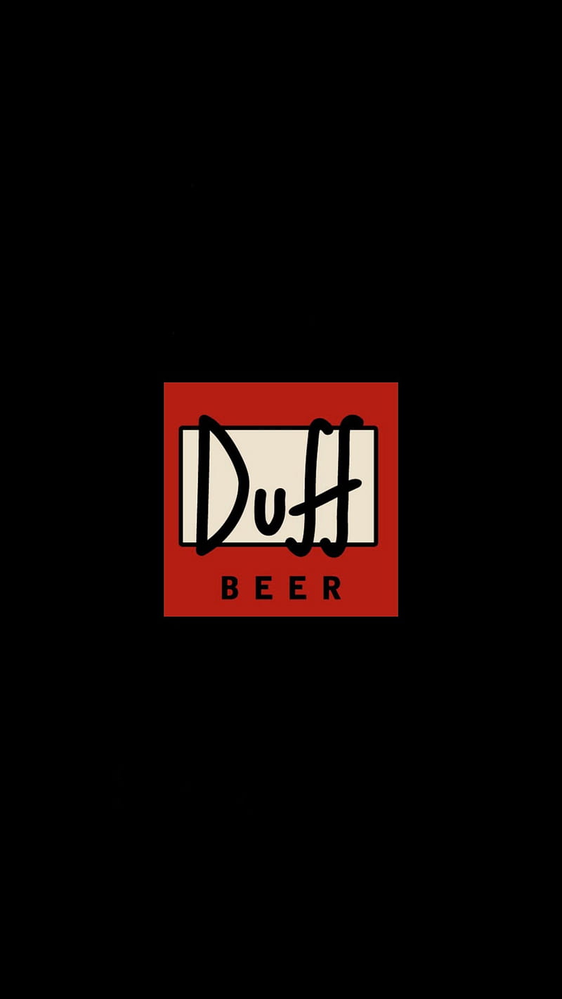 Duff Beer Logo, amoled, black, homer, iphone, simpsons, HD phone wallpaper