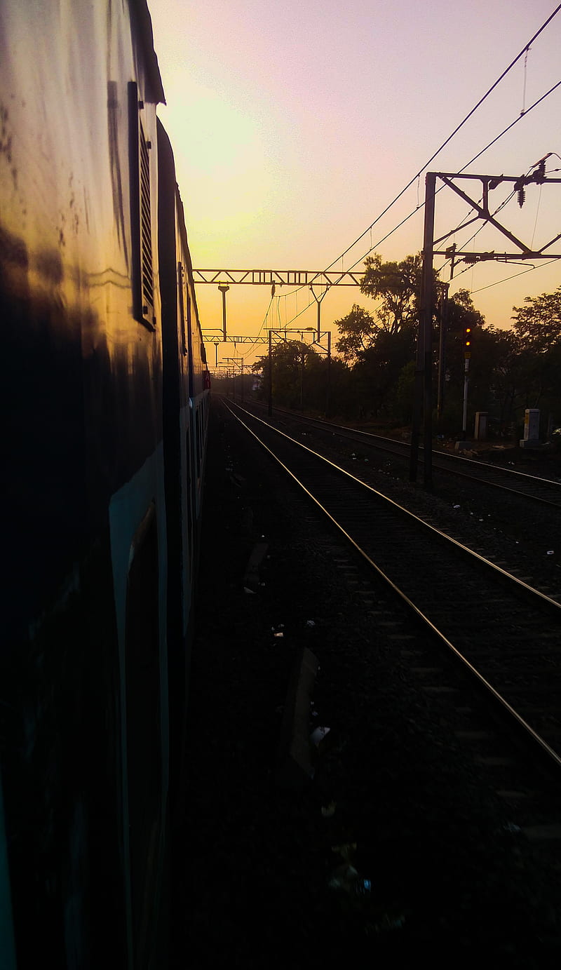 Train journey, railway, road, HD phone wallpaper