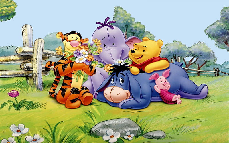 winnie pooh and friends, winnie, pooh, tigger, heehaw, HD wallpaper