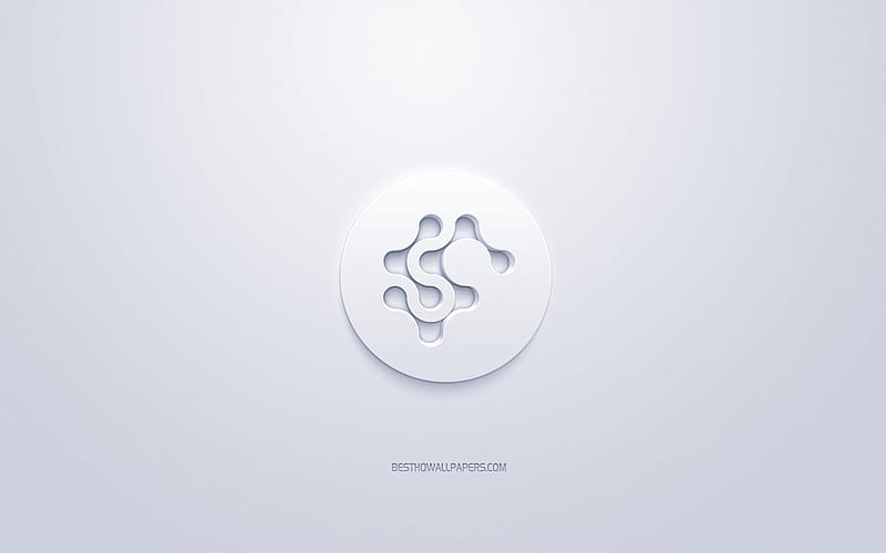 Synereo AMP logo, 3d white logo, 3d art, white background, cryptocurrency, Synereo AMP, finance concepts, business, Synereo AMP 3d logo, HD wallpaper