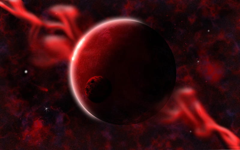 red planets-Magical space graphy, HD wallpaper
