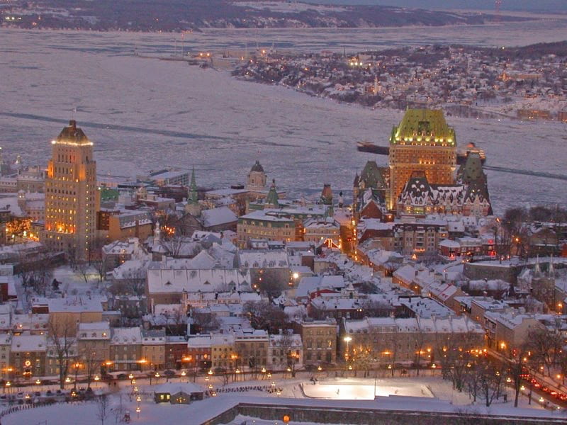 Christmas time in Quebec Qc, Christmas, Quebec, Canada, Winter, HD wallpaper