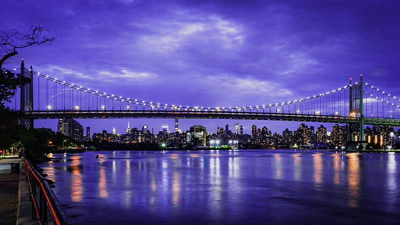 Skyline Triboro Nyc Bridge, new-york, bridge, world, HD wallpaper