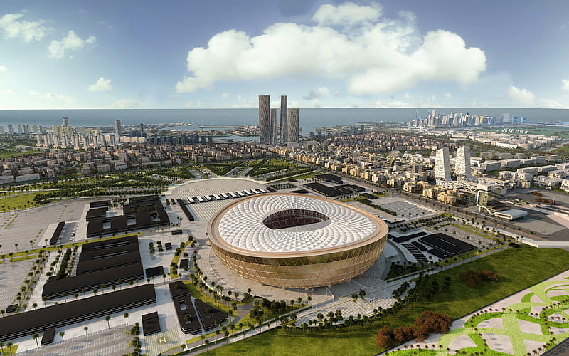 Lusail Iconic Stadium Qatar Stars League, Lusail, football stadium, soccer, 2022 FIFA World Cup, Qatari stadiums, Qatar, HD wallpaper