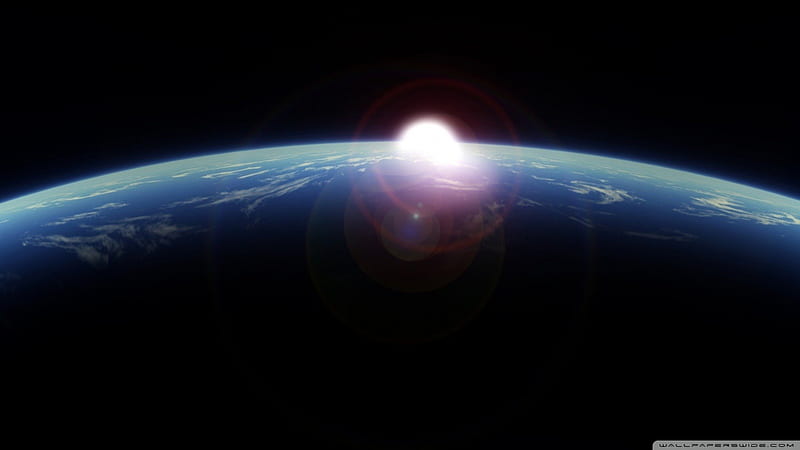 Earth From Space, earth from moon, sunrise, earth, solar sunrise, HD wallpaper