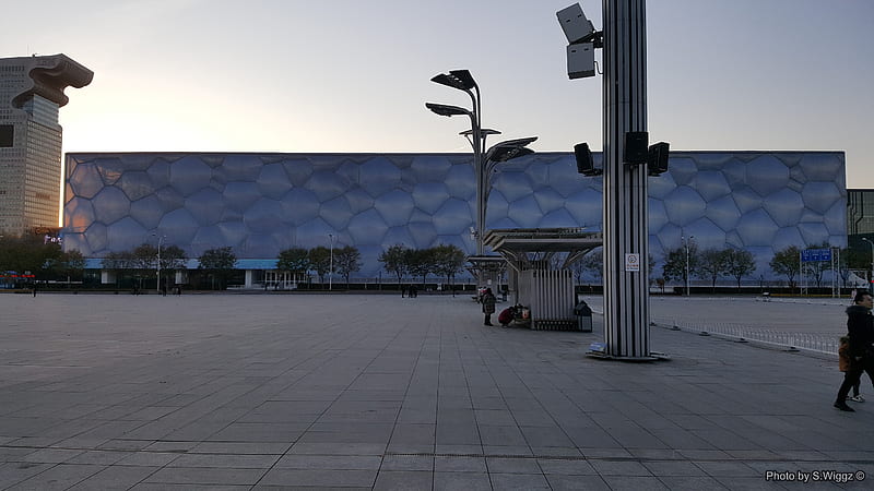 Olympic Park Beijing, China, China, Water, Beijing, Olympic, Sky, Cube, Park, HD wallpaper