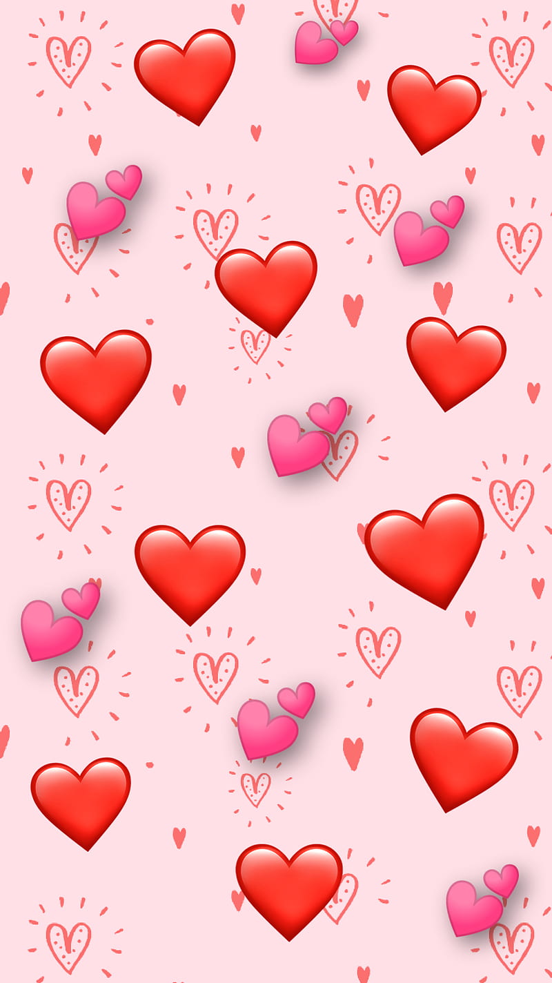 Pink and red, corazones, love, HD phone wallpaper | Peakpx