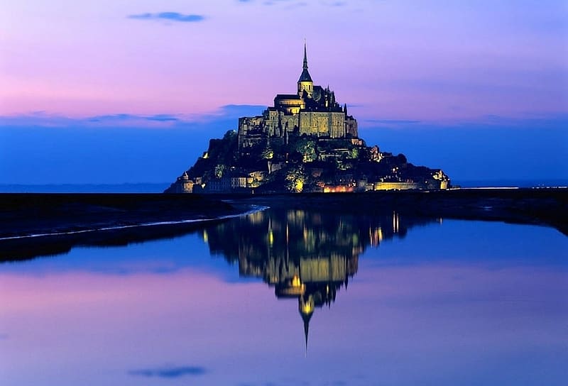 Mont Saint-Michel, Water, France, Building, HD wallpaper