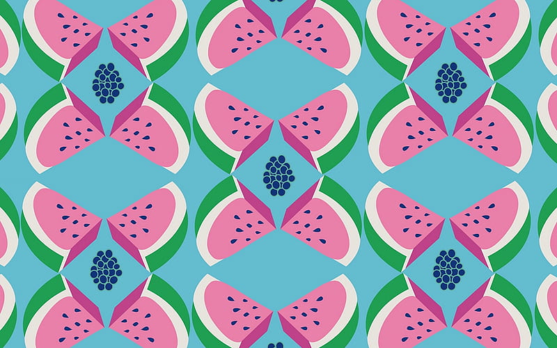 Texture, summer, pink, blue, pattern, pepene, fruit, rishni subhash, grapes, vara, green, watermelon, paper, HD wallpaper
