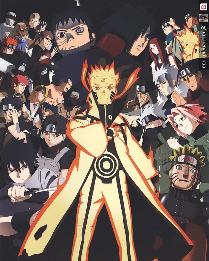 Naruto Shippuden, cuarta guerra ninja, kakashi, kurama, kyuby, madara, obito, sasuke, shinobi, HD phone wallpaper