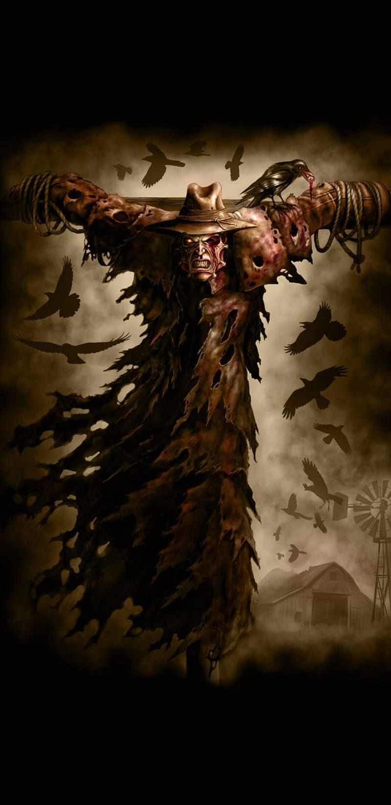 Scarecrow Creeper, 23 days, boo, creepers, food, haloween, horror, jeepers, scary, HD phone wallpaper