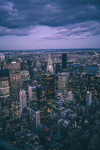 City, buildings, aerial view, metropolis, cityscape, new york, HD phone ...