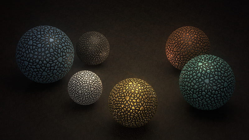 stone balls, texture, modelling, 3D, HD wallpaper