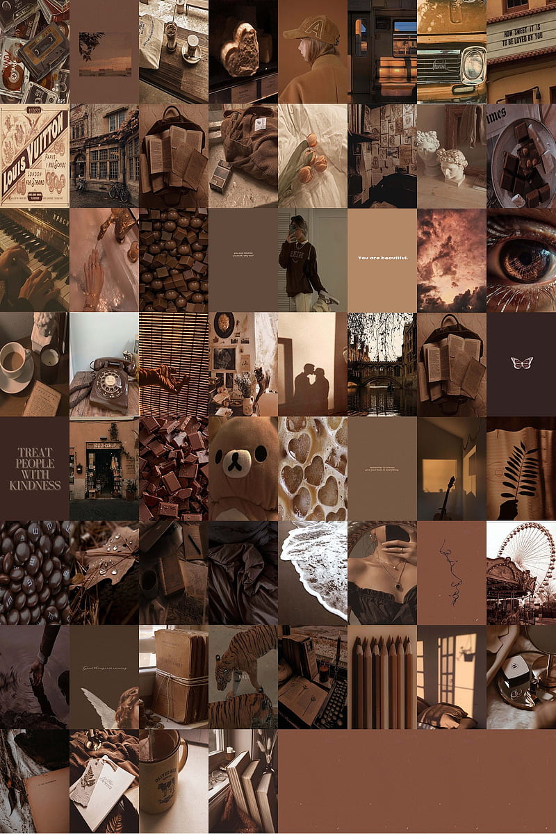 Brown Aesthetic Wall Collage Kitboujee Luxury Aesthetic Wall, HD phone ...