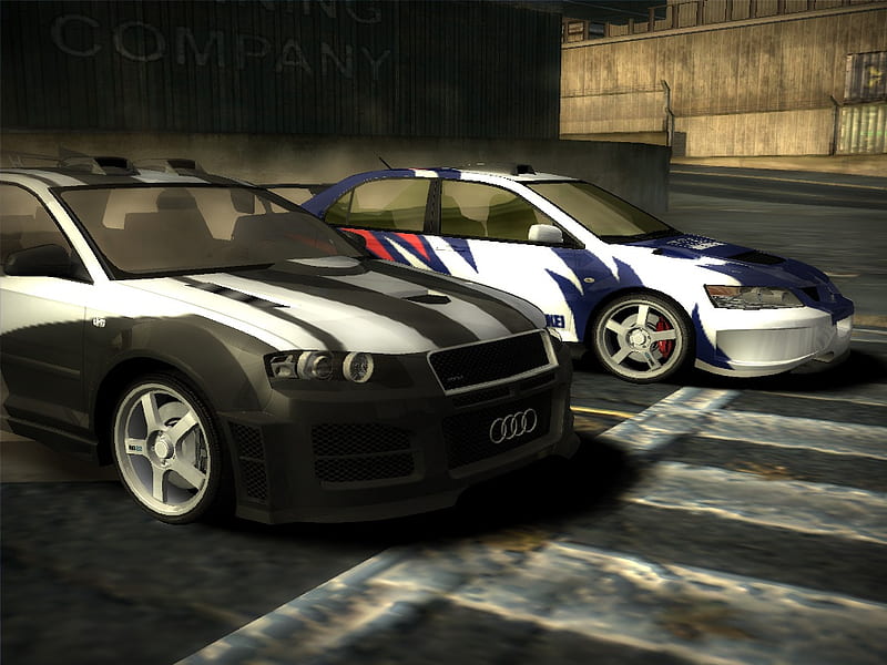 Audi A3 VS Mitsubishi Lancer Evolution VIII, nfs the most wanted cars, carros, races, tunned cars, HD wallpaper
