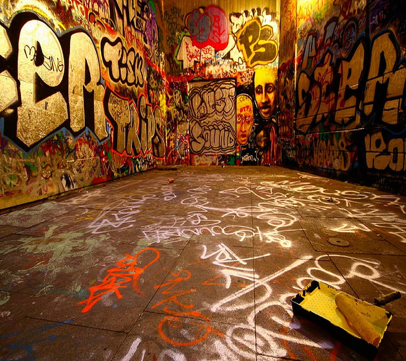 graffiti-room, graffiti, room, HD wallpaper