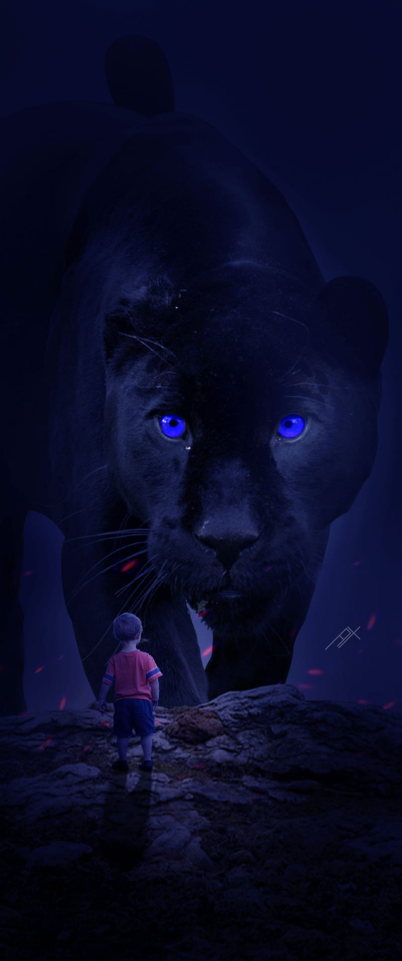 Face the fear, black, dark, fear, haunted, night, panther, HD phone wallpaper