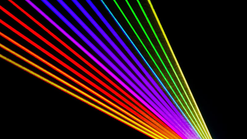 Laser field, black, blue, colours, disco, green, laser, light, red, vultursebastian, yellow, HD wallpaper