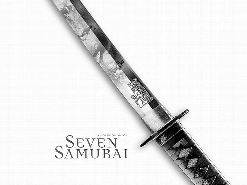 Seven Samurai, blade, anime, katana, movies, weapon, white background, sword, samurai 7, HD wallpaper