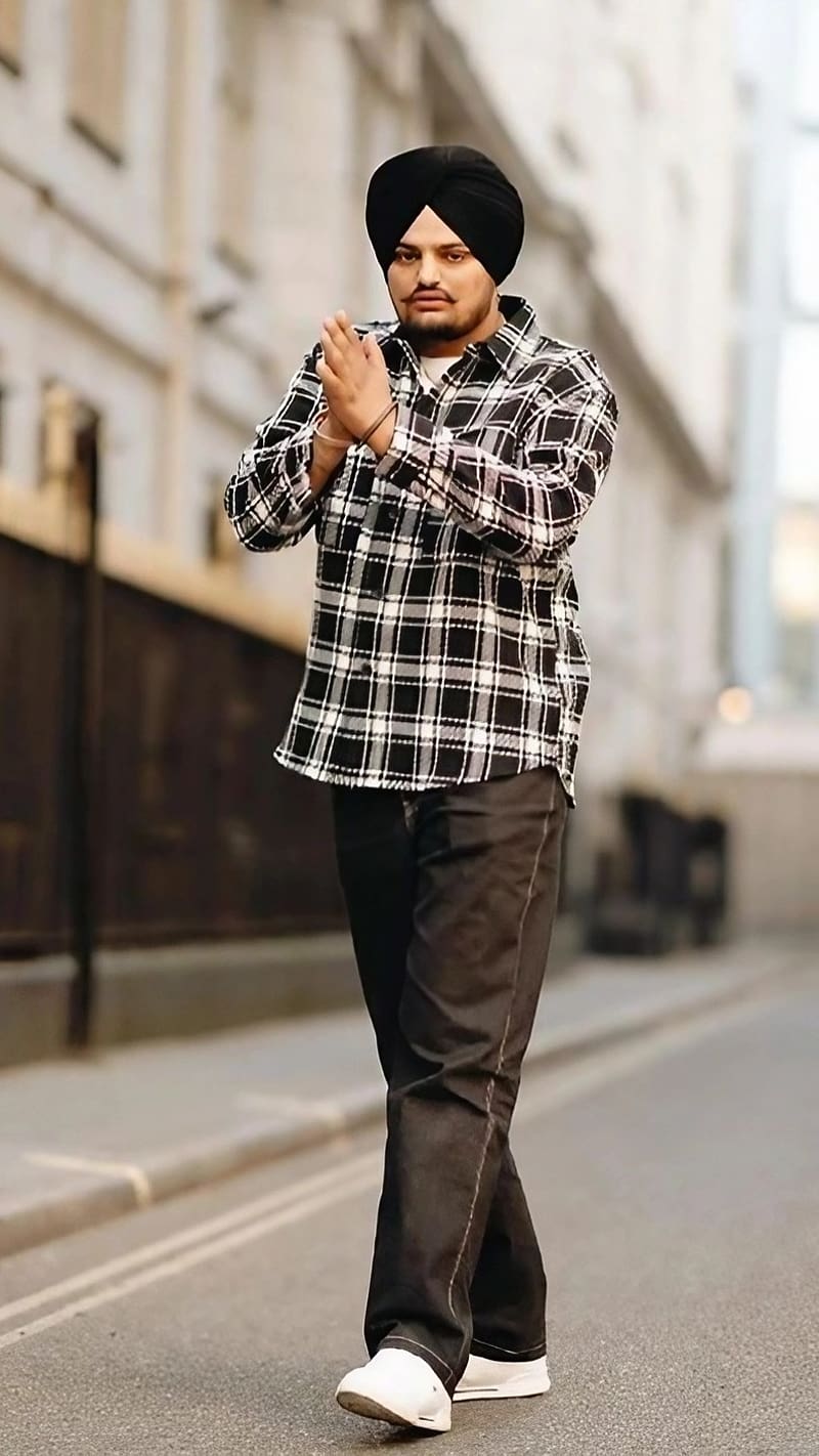 Sidhu Moose Wala , Black Checked Shirt, indian rapper, singer, HD phone wallpaper