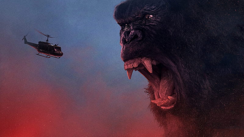 Kong - Skull Island (2017), monkey, skull island, fantasy, movie, kong, HD wallpaper