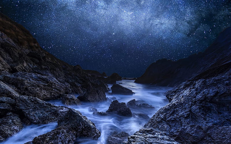 Beautiful night scenery Galaxy 10, HD wallpaper