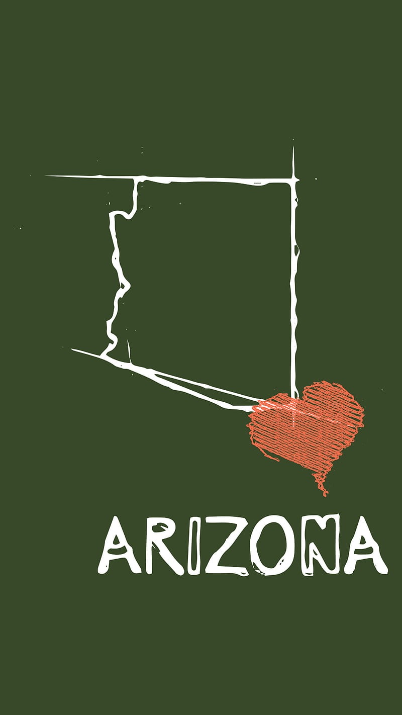 Arizona Home State, 4 July, America, Arizona State, DimDom, dom, Glory, Heart, Independence, Liberty, Map, Proud, Sketch, USA, United States, HD phone wallpaper