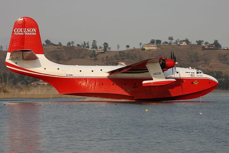 Mars touch down, fire fighter, water bomber, HD wallpaper