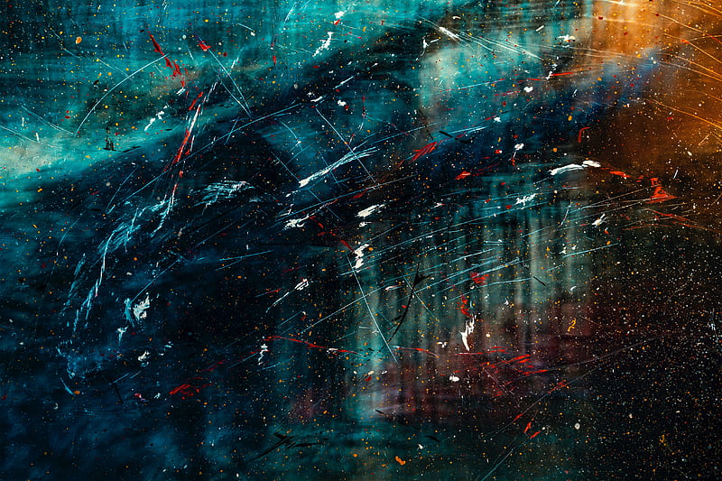 abstraction, paint, splashes, scratches, HD wallpaper
